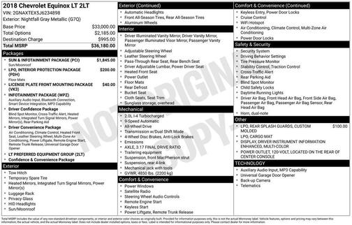 Nightfall Gray Metallic 2018 Chevrolet Equinox 2LT