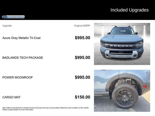 AZURE GRAY METALLIC TRI-COAT 2026 Ford Bronco Sport Badlands
