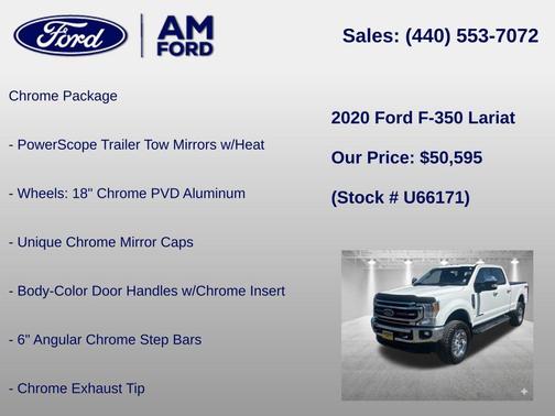 White Metallic 2020 Ford F-350 Lariat