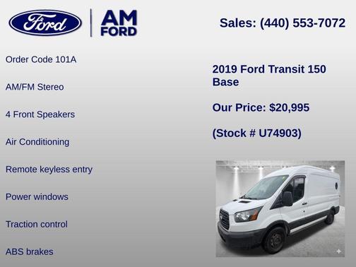 OXFORD WHITE 2019 Ford Transit-150 Base
