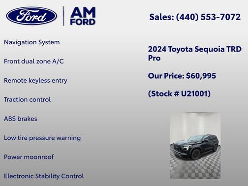 Midnight Black Metallic 2024 Toyota Sequoia TRD Pro