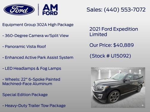 Black Metallic 2021 Ford Expedition Limited