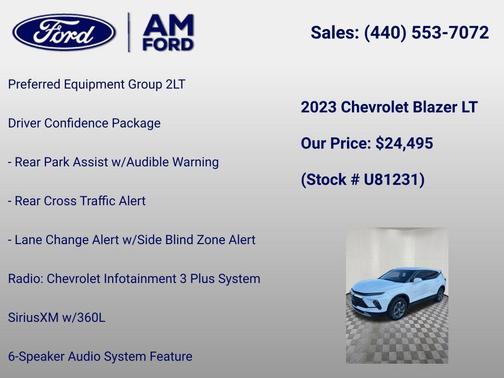 Summit White 2023 Chevrolet Blazer 2LT