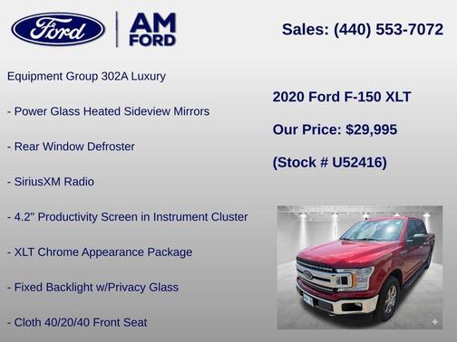 Red Metallic 2020 Ford F-150 XLT