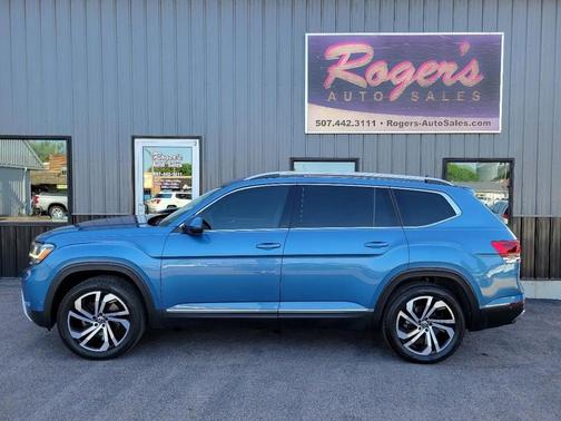 Blue 2021 Volkswagen Atlas 3.6L SEL Premium