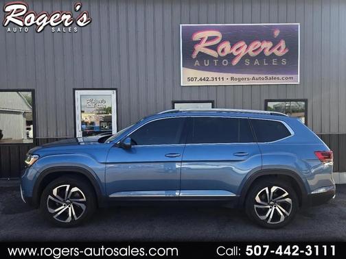 Blue 2021 Volkswagen Atlas 3.6L SEL Premium