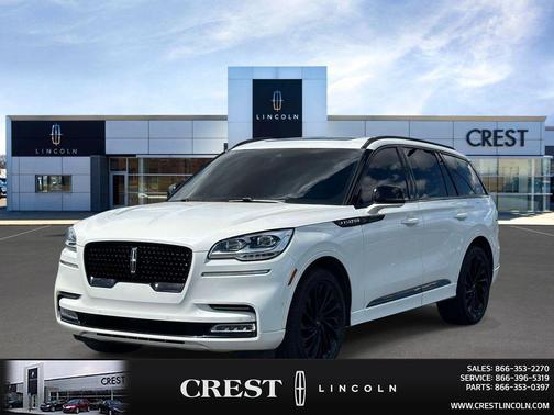 Pristine White Metallic Tri-Coat 2023 Lincoln Aviator Black Label AWD