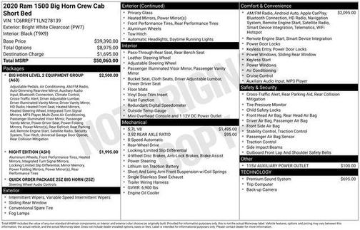 2020 RAM 1500 Big Horn