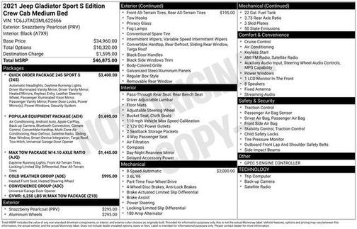 2021 Jeep Gladiator Sport