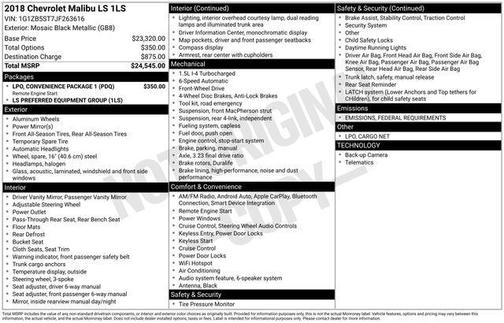 2018 Chevrolet Malibu 1LS