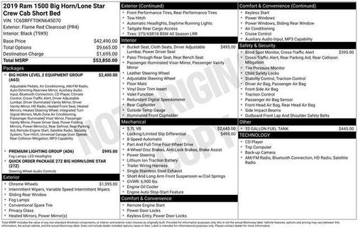 2019 RAM 1500 Big Horn
