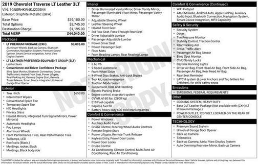2019 Chevrolet Traverse LT Leather