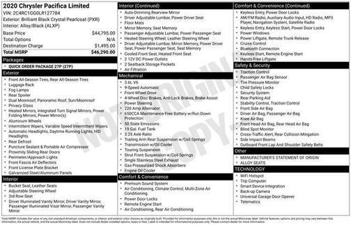2020 Chrysler Pacifica Limited