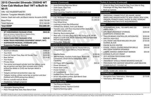 2015 Chevrolet Silverado 2500 WT