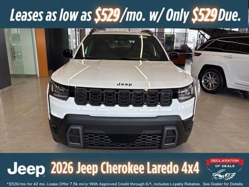Bright White Clearcoat 2026 Jeep Cherokee LAREDO/LIMITED