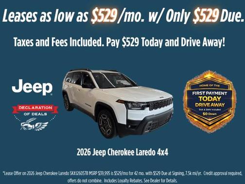 Bright White Clearcoat 2026 Jeep Cherokee LAREDO/LIMITED