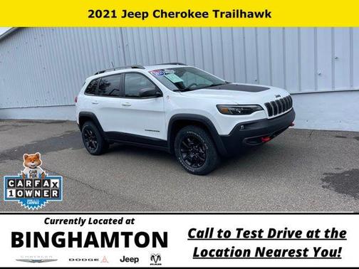 Bright White Clearcoat 2021 Jeep Cherokee Trailhawk