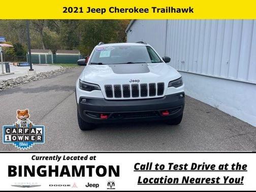 Bright White Clearcoat 2021 Jeep Cherokee Trailhawk