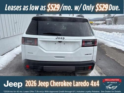 Bright White Clearcoat 2026 Jeep Cherokee LAREDO/LIMITED