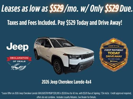 Red 2026 Jeep Cherokee LAREDO/LIMITED