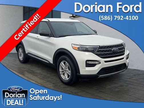 Star White Metallic Tri-Coat 2023 Ford Explorer XLT