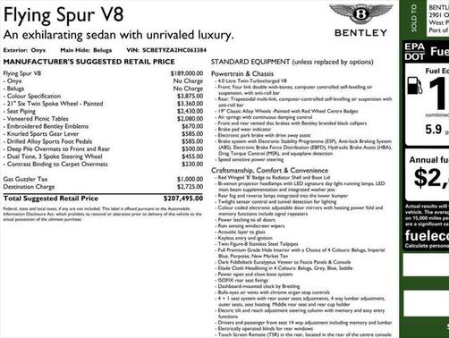 2017 Bentley Flying Spur V8 Sedan
