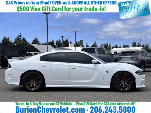 Bright White Clearcoat 2016 Dodge Charger SRT Hellcat