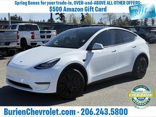 Pearl White Multi-Coat 2022 Tesla Model Y Long Range Dual Motor All-Wheel Drive