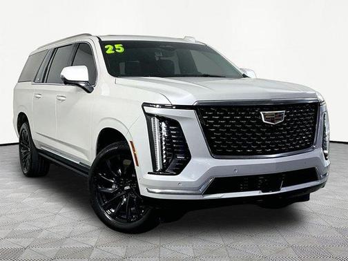 Crystal White Tri-Coat 2025 Cadillac Escalade ESV Premium Luxury