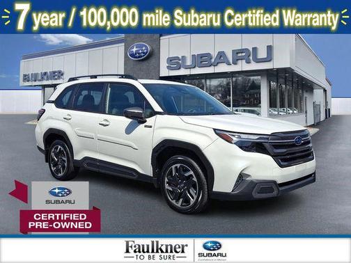 Crystal White Pearl 2025 Subaru Forester Hybrid Limited