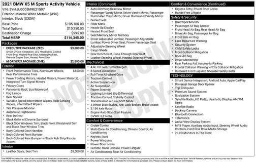 Mineral White Metallic 2021 BMW X5 M Base