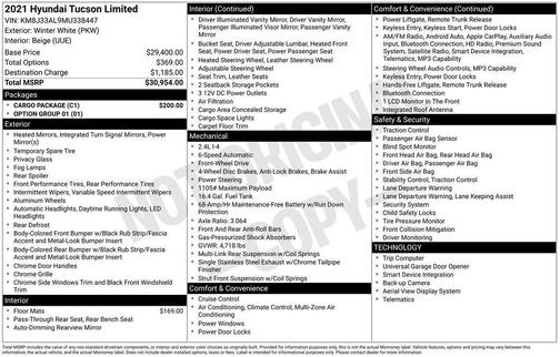2021 Hyundai TUCSON Limited