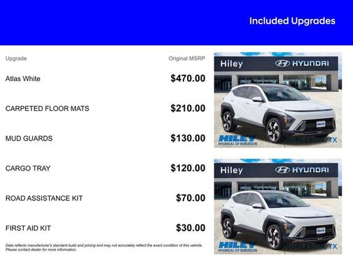 Atlas White 2024 Hyundai KONA Limited