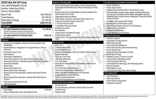 Steel Gray 2025 Kia K4 GT-Line