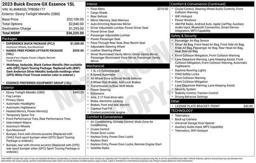 Ebony Twilight Metallic 2023 Buick Encore GX Essence