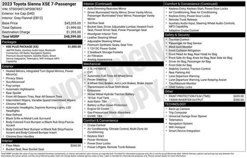 2023 Toyota Sienna XSE 7 Passenger