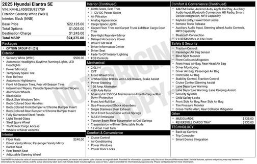 2025 Hyundai ELANTRA SE