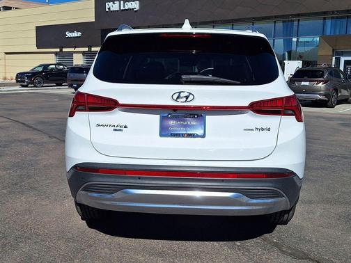 Serenity White Pearl 2023 Hyundai SANTA FE HEV Blue