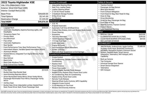 2022 Toyota Highlander XSE