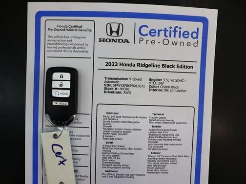 Crystal Black 2023 Honda Ridgeline Black Edition