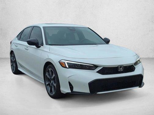 Platinum White Pearl 2026 Honda Civic Hybrid Sport Touring