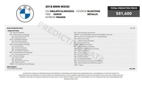 Bluestone Metallic 2018 BMW M550 i xDrive