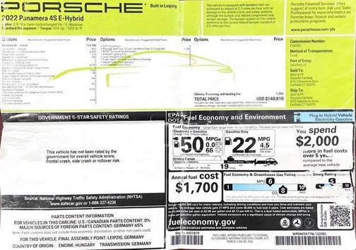 2022 Porsche Panamera 4S