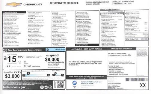 Admiral Blue Metallic 2019 Chevrolet Corvette ZR1