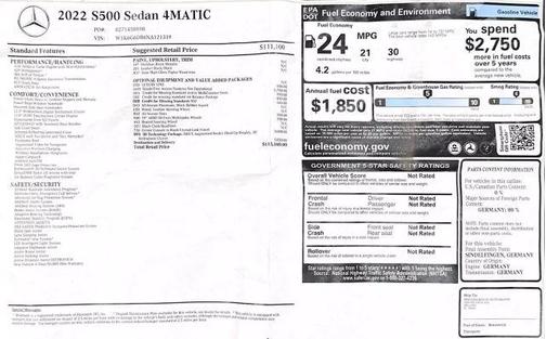 2022 Mercedes-Benz S-Class S 500 4MATIC