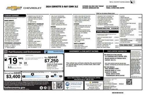 Sea 2024 Chevrolet Corvette E-Ray E-Ray