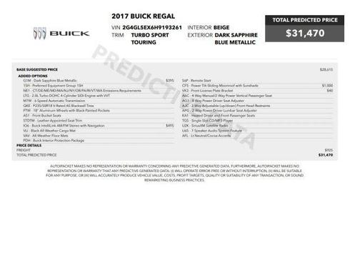 Dark Sapphire Blue Metallic 2017 Buick Regal Turbo Sport Touring