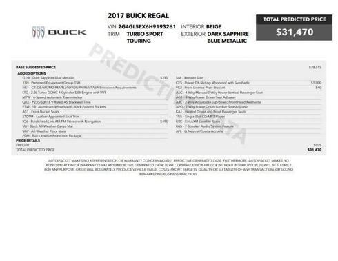 Dark Sapphire Blue Metallic 2017 Buick Regal Turbo Sport Touring