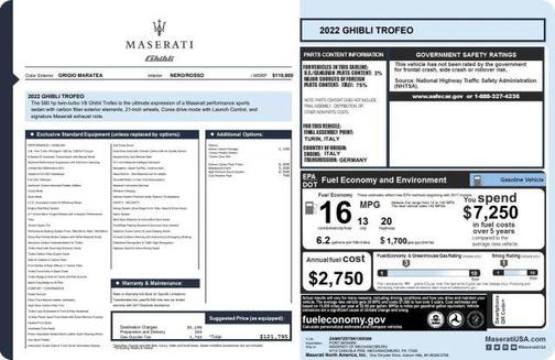 Gray 2022 Maserati Ghibli Trofeo