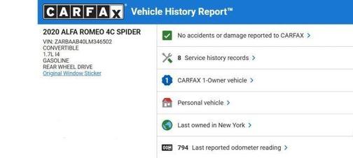 2020 Alfa Romeo 4C Spider Spider